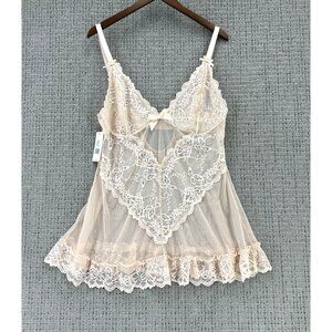 Oh La La Cheri Paris Babydoll Womens Size 3X/4X Cream Lace Adjustable Straps NWT